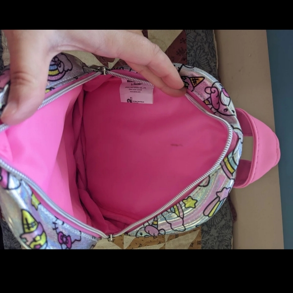 Hello Kitty Sanrio Mini Backpack Silver Holographic - Picture 4 of 5